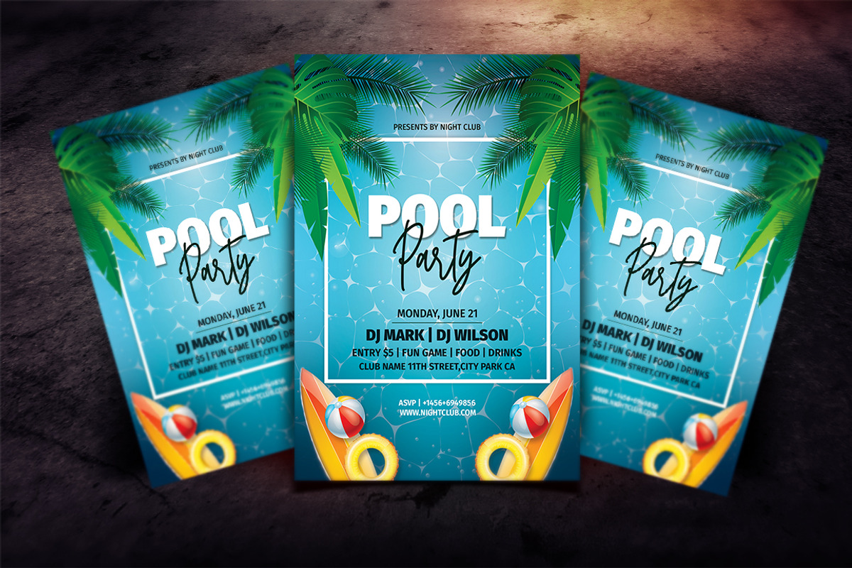 Pool Party Flyer Template, a Flyer Template by Madhabi Studio (Photo 4 of 6)