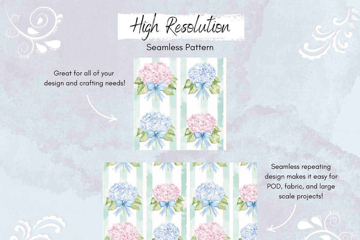 Grandmillennial Hydrangea Floral, a Pattern Graphic by Paper & Pattern Studio (Photo 3 of 9)