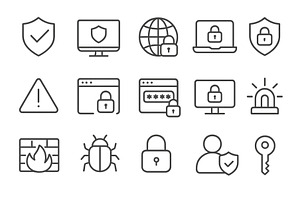 Collection of security icons, a Technology Illustration by ZinetroN