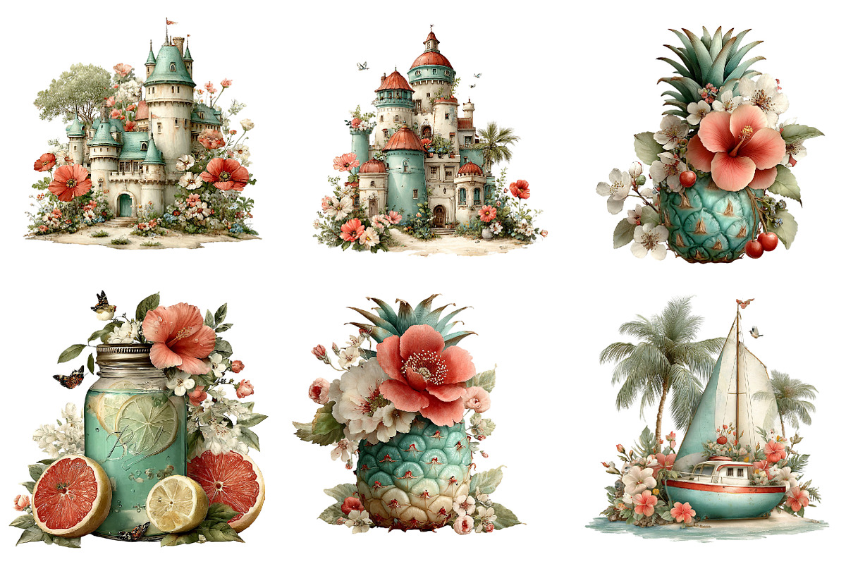 Whimsical Summer Clipart Bundle, an Illustration by CreationArt (Photo 3 of 6)