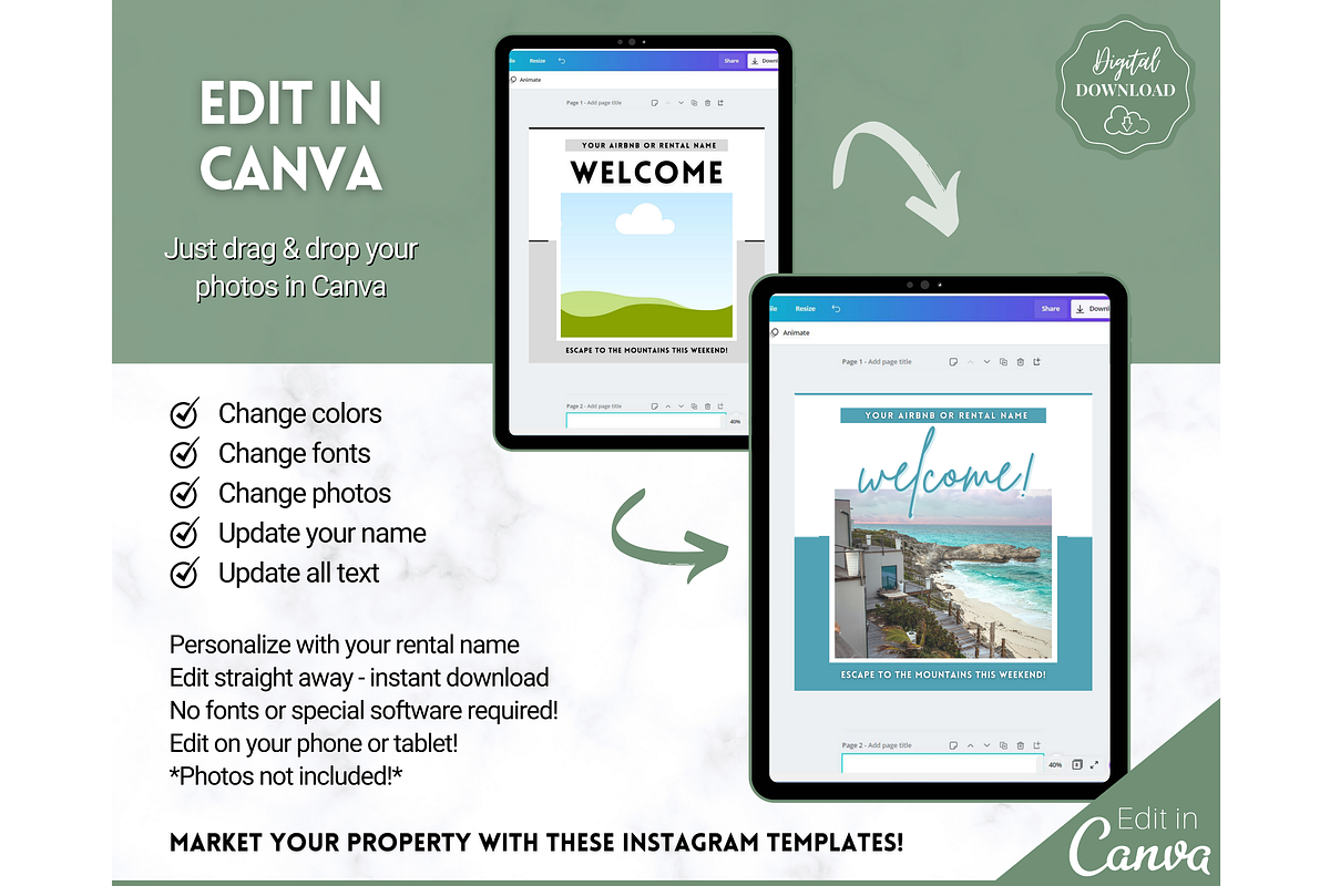 Instagram Post Templates for Airbnb, a Social Media Template by Templatables (Photo 8 of 12)
