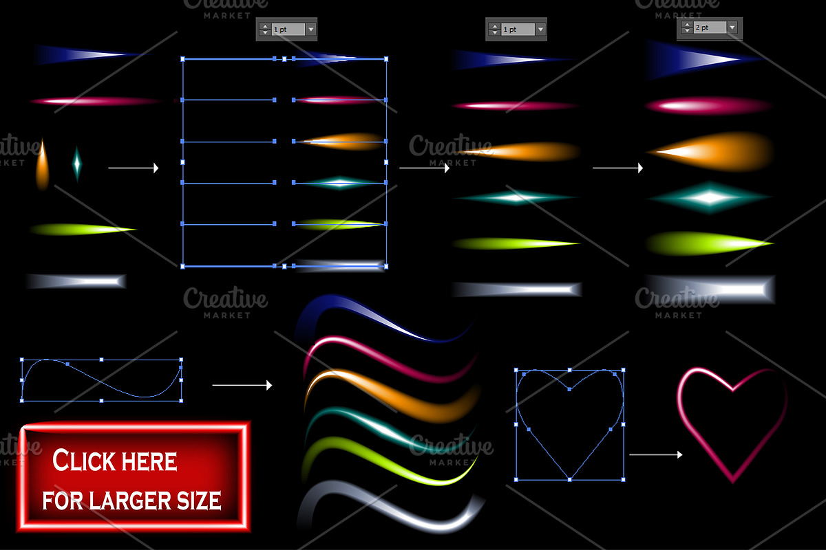 65 Neon brushes bundle., a Brush Add-On by redstudio (Photo 3 of 4)