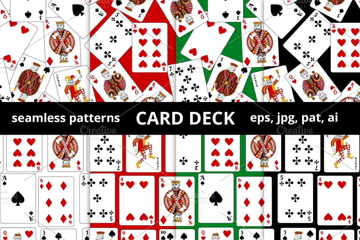 Playing Card Deck Seamless Patterns, a Pattern Graphic by Sveta Aho