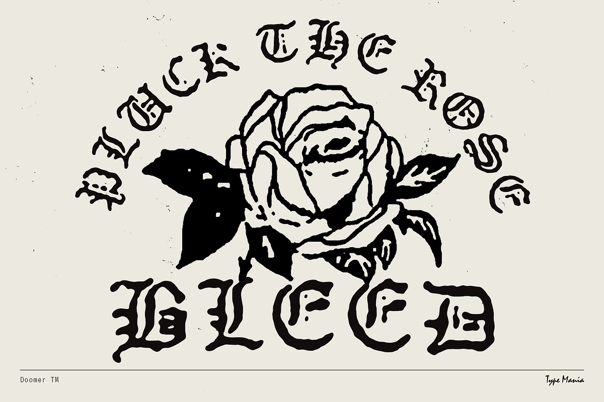 Doomer TM – Distressed Blackletter, a Blackletter Font by Type Mania (Photo 5 of 10)