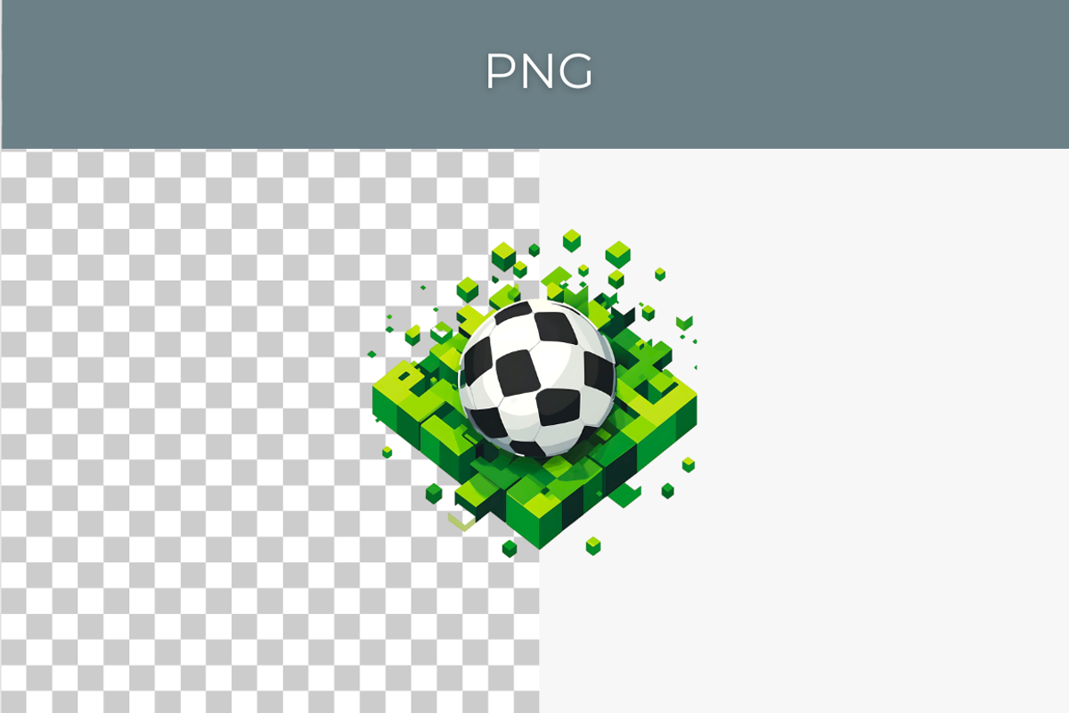 Pixel Soccer Floating Islands- 4 PNG, a Sport Illustration by InkyQueenArt (Photo 3 of 4)