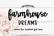 Farmhouse Dreams Script, a Script Font by Cate Shaner (Thumbnail 1 of 8)