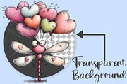 Watercolor Birthday Bugs Clipart PNG, a Seasonal Illustration by Canvas Craft (Thumbnail 2 of 7)