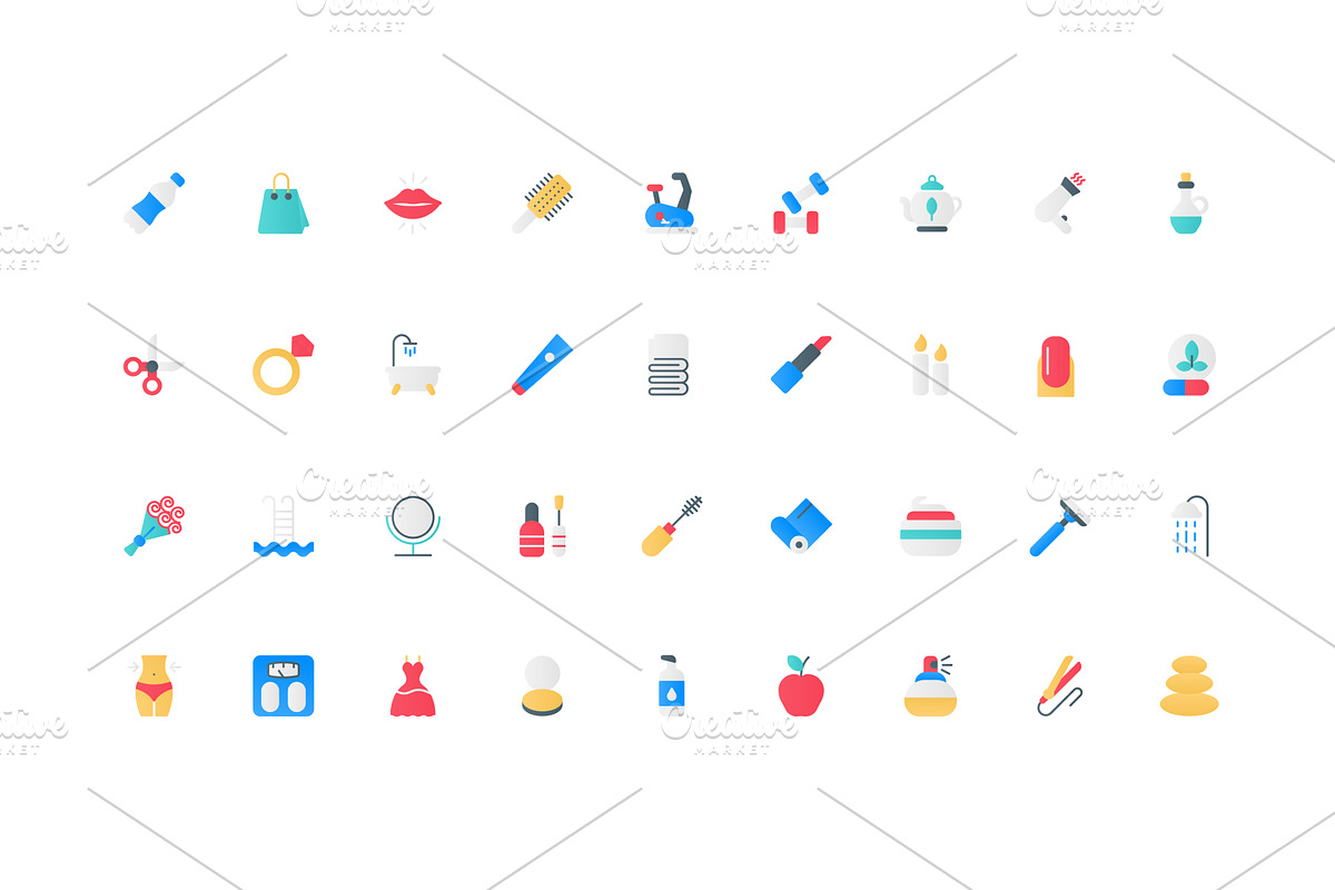 Cosmetics and hygiene, sports and, an Object Illustration by Lemberg Vector