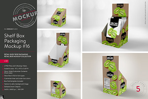 Retail Shelf Box 16 Packaging Mockup