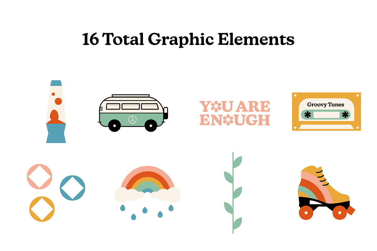 70's Retro Patterns and Icons, a Pattern Graphic by JP | Designs (Photo 8 of 8)
