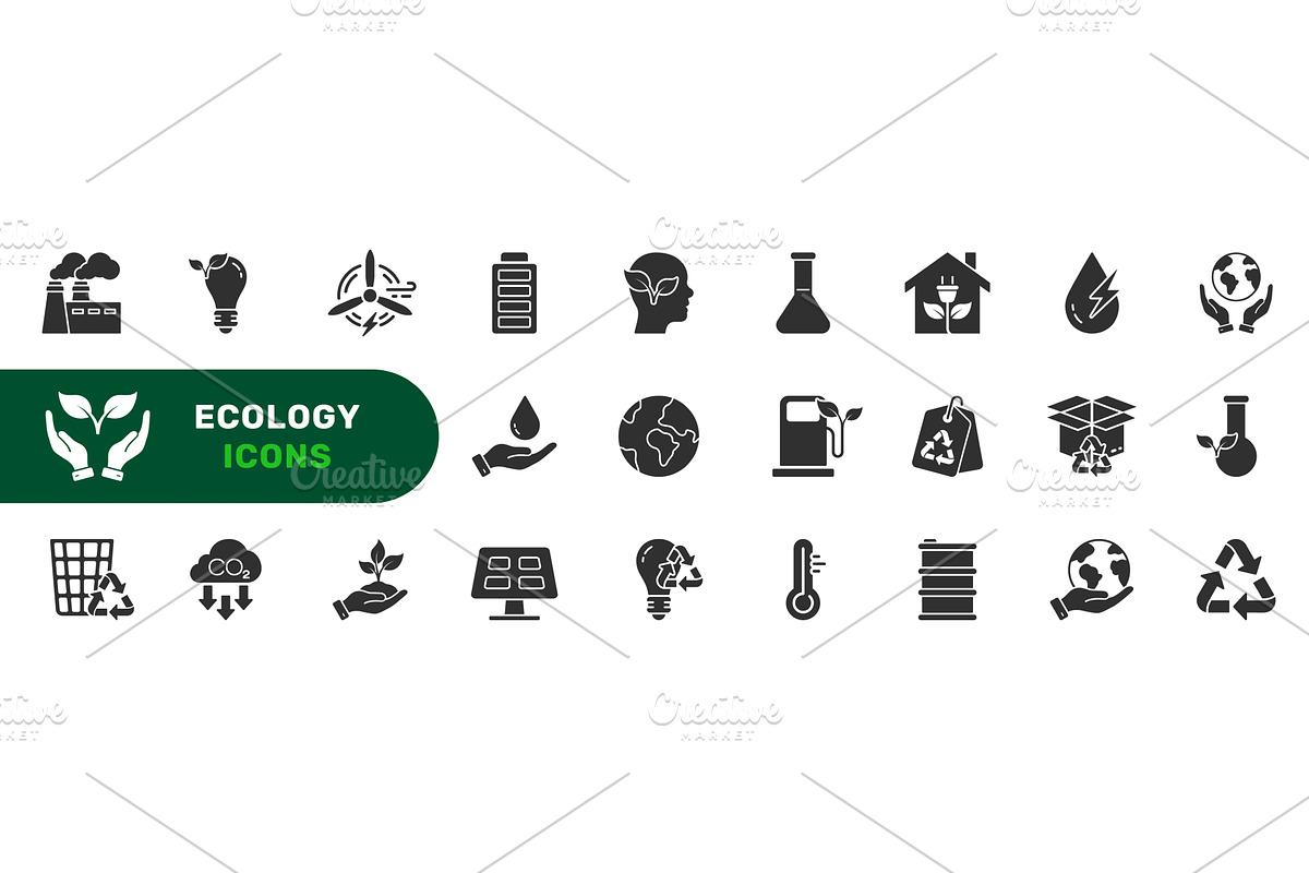 Renewable Resource Icons Set, an Object Illustration by Gentle Studio