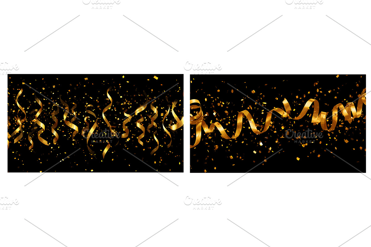 Golden confetti explosion. Birthday, an Object Illustration by Stock-Smart-Start