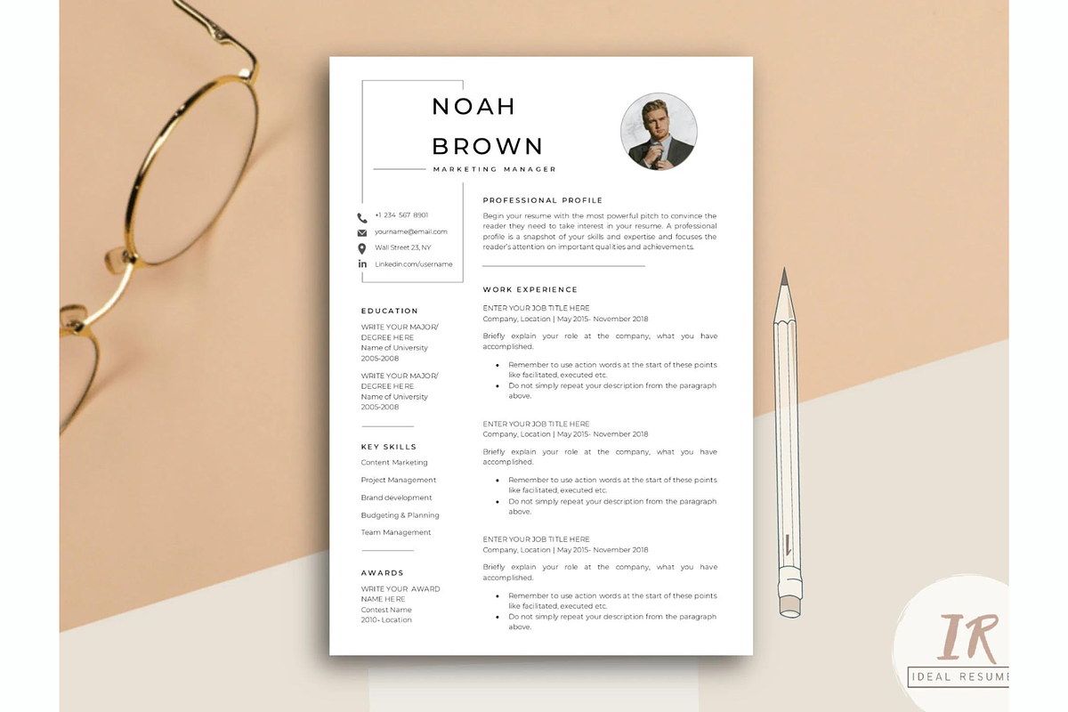 Word resume & cover letter template, a Resume Template by Climbwithelevator (Photo 2 of 10)