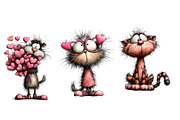 Whimsical Valentine Cats Clipart, an Illustration by Dream Creation (Thumbnail 5 of 8)