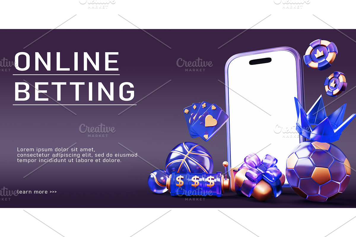 Online betting 3d banner. Casino or, a Sport Illustration by Marozhkastudio