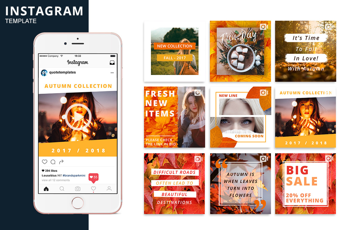 Autumn Instagram Animated Template, a Social Media Template by Brandspark Mini (Photo 1 of 2)