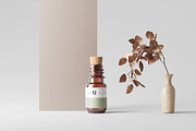 Amber Glass Bottle With Cork Mockup, a Cups & Container Mockup by pmvch (Thumbnail 9 of 10)