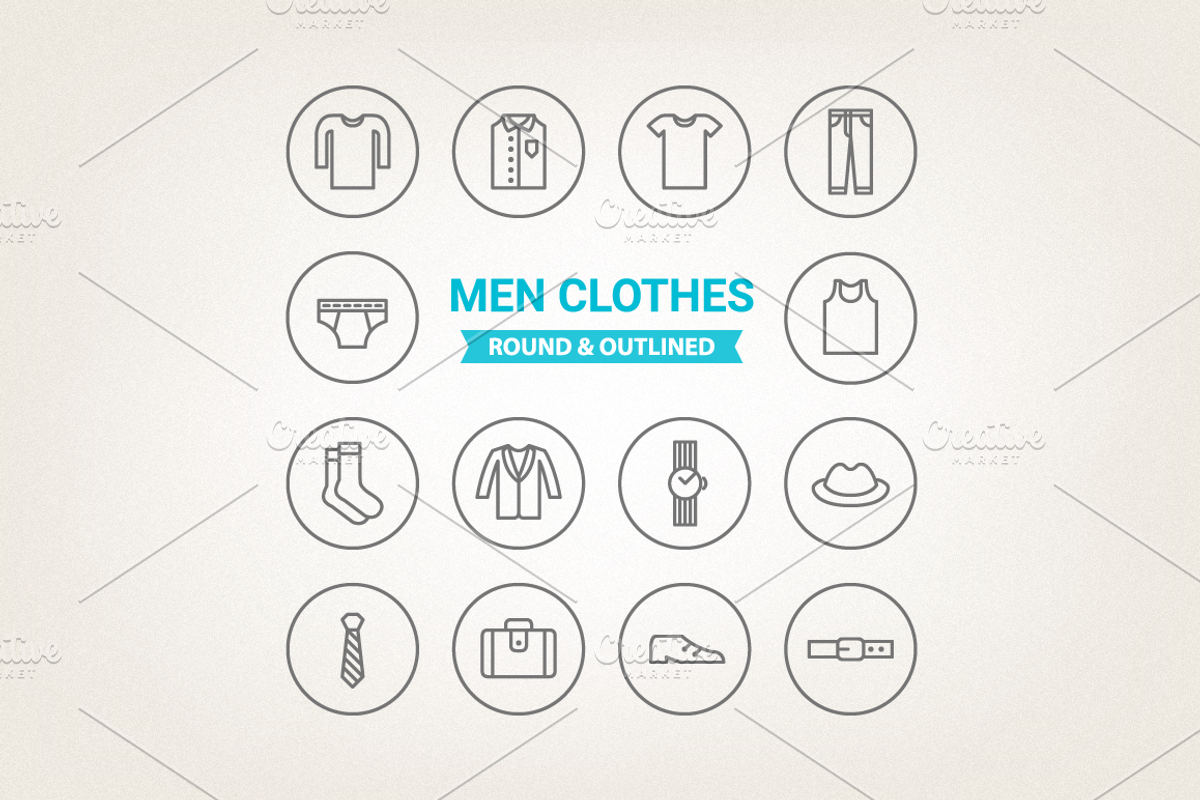 Circle men clothes icons preview 3