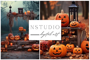 11 Halloween Fields Backdrops