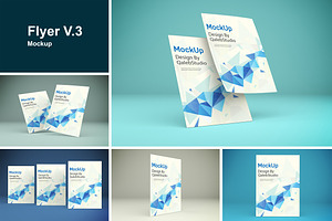 Flyer V.3 Mockup, an Advertising Mockup by Qaleb Studio