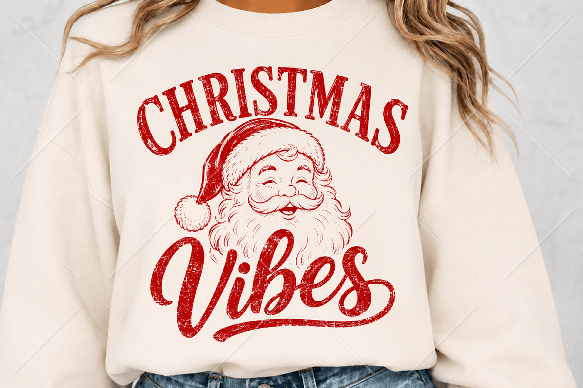 Vintage Santa Christmas Vibes PNG, a Seasonal Illustration by Canvas Craft (Photo 5 of 6)
