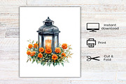Watercolor Cozy Haunt Clipart Bundle, an Illustration by Canvas Craft (Thumbnail 7 of 7)