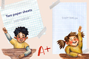 Little Students - Watercolor Clipart, an Education Illustration by Mashamashastu (Thumbnail 6 of 15)