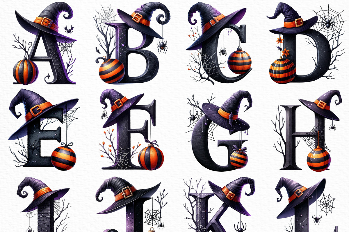 Halloween Alphabet Sublimation, an Illustration by Craft Nest (Photo 2 of 6)
