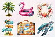 Summer Beach Watercolor Clipart, an Illustration by CreationArt (Thumbnail 5 of 5)