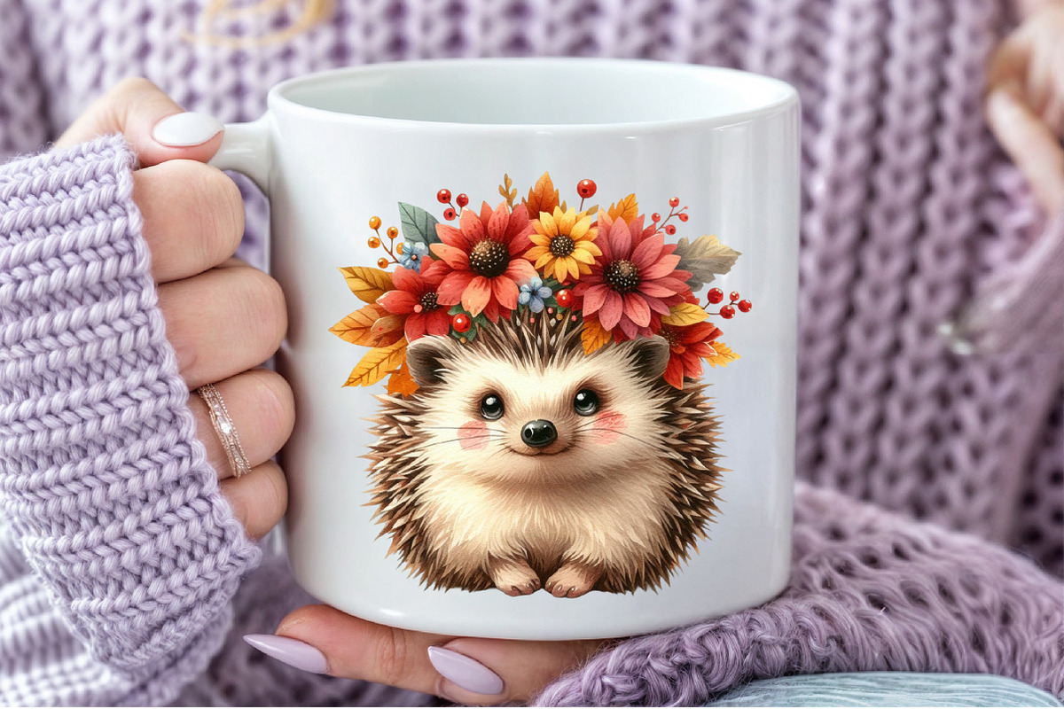 Autumn Hedgehog Clipart, an Illustration by Pixels.Craft (Photo 6 of 7)