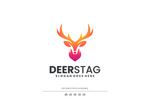 Modern Gradient Deer Stag Logo, a Branding & Logo Template by Artnivora.Std