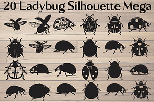 20 Ladybug Silhouette Mega, an Object Graphic by Designer_Momina