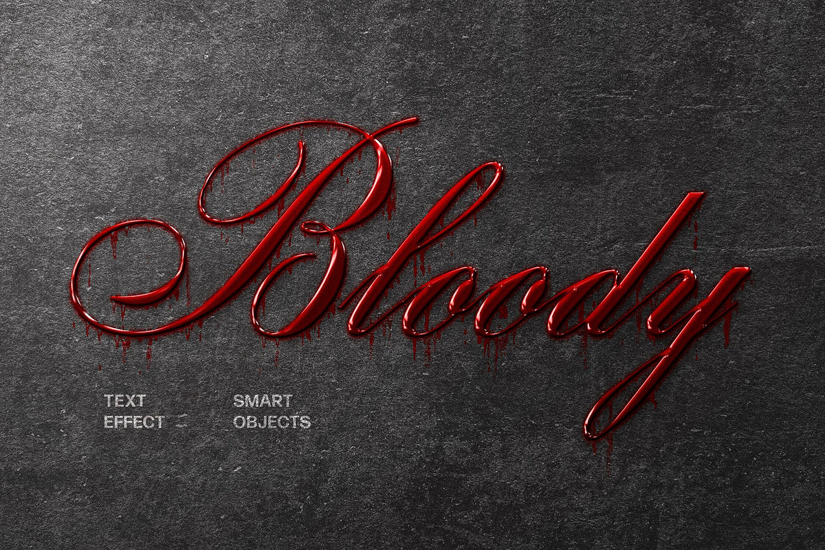 Bloody Text Effect, a Layer Style Add-On by Design Squad (Photo 1 of 3)