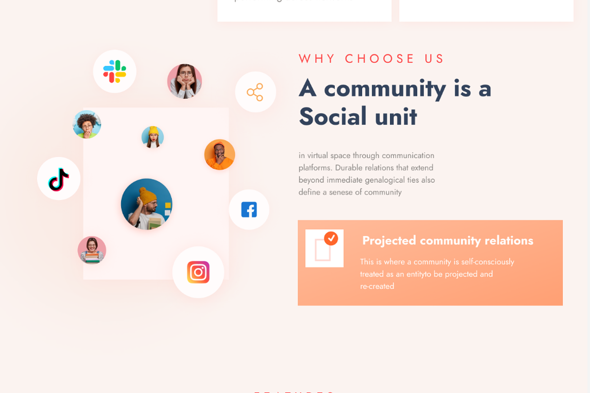 Community conceptual landing page, a Landing Page Template by FoxStore (Photo 4 of 6)