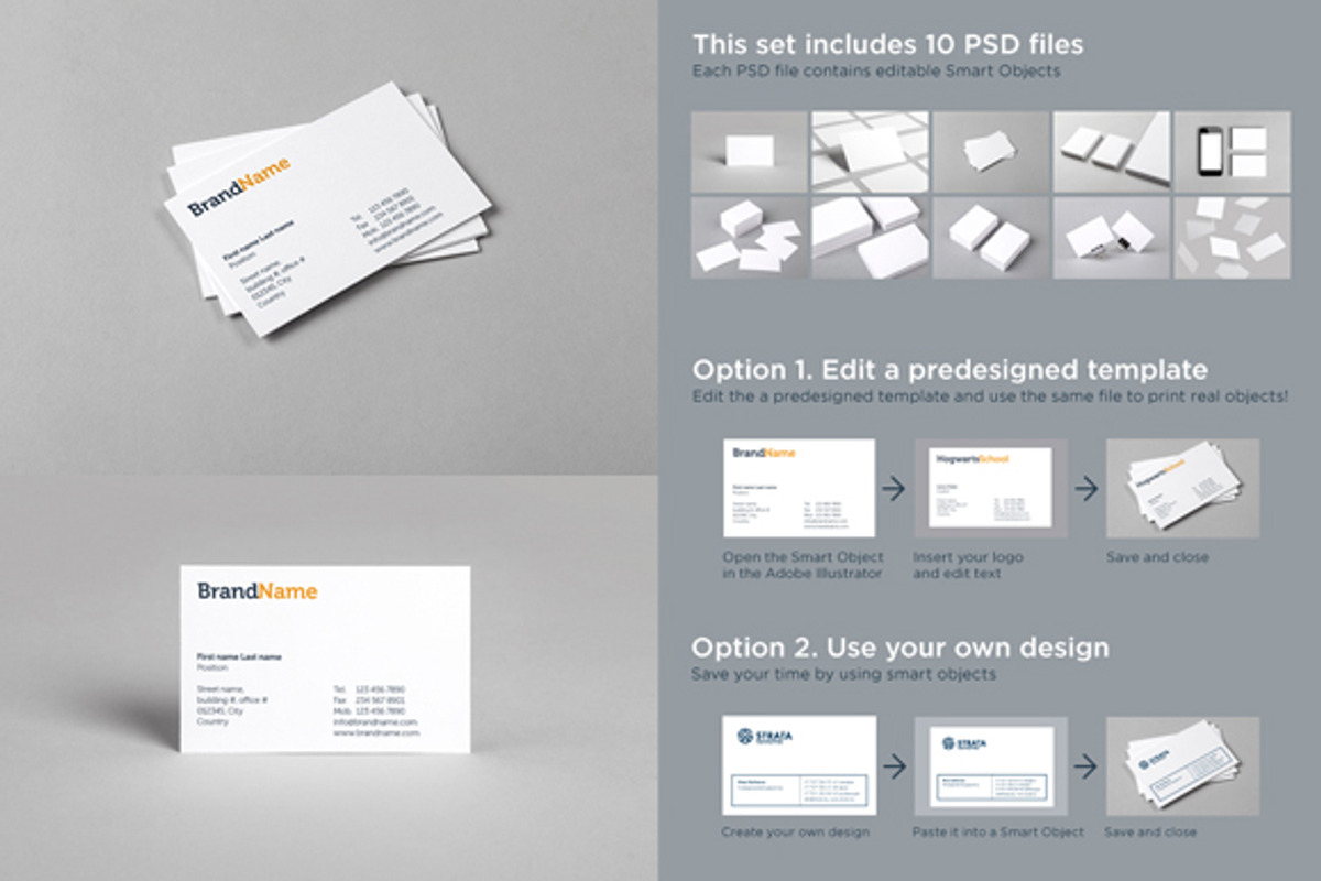 Business cards Mockup + Template, a Print Template by Vitalliy (Photo 5 of 5)