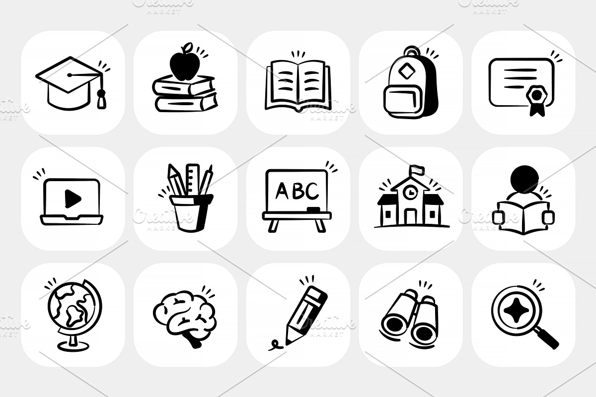 Hand-Drawn Doodle Icons Bundle, an Outline Icon by Creative Graphics (Photo 10 of 16)