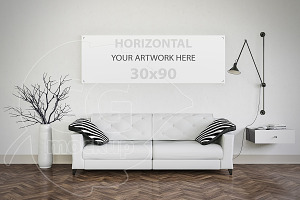 Modern interior painting mockup