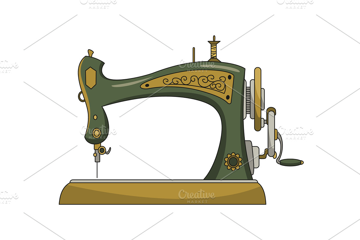 Sewing machine. Retro design form of, an Object Illustration by the8monkey