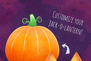 Halloween Pumkins PNG clipart Pack, a Seasonal Illustration by Art by Angele G (Thumbnail 3 of 6)