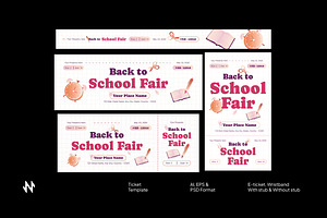 Modern Back to School Fair Ticket, a Stationery Template by Neermana