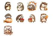 Autumn Hedgehog Fall Woodland Animal, an Illustration by Design Market (Thumbnail 3 of 4)