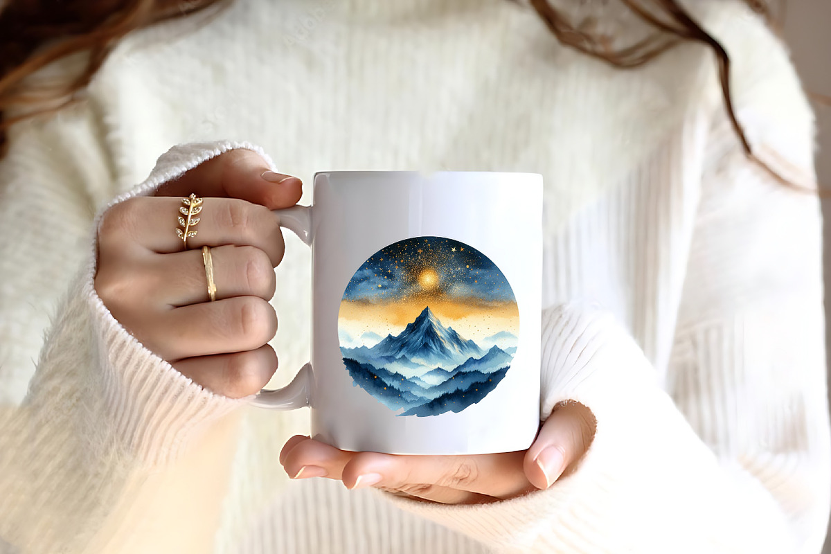 Watercolor Mountain Clipart, an Illustration by CreationArt (Photo 4 of 9)