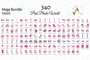 Watercolor Pink Plastic World PNG