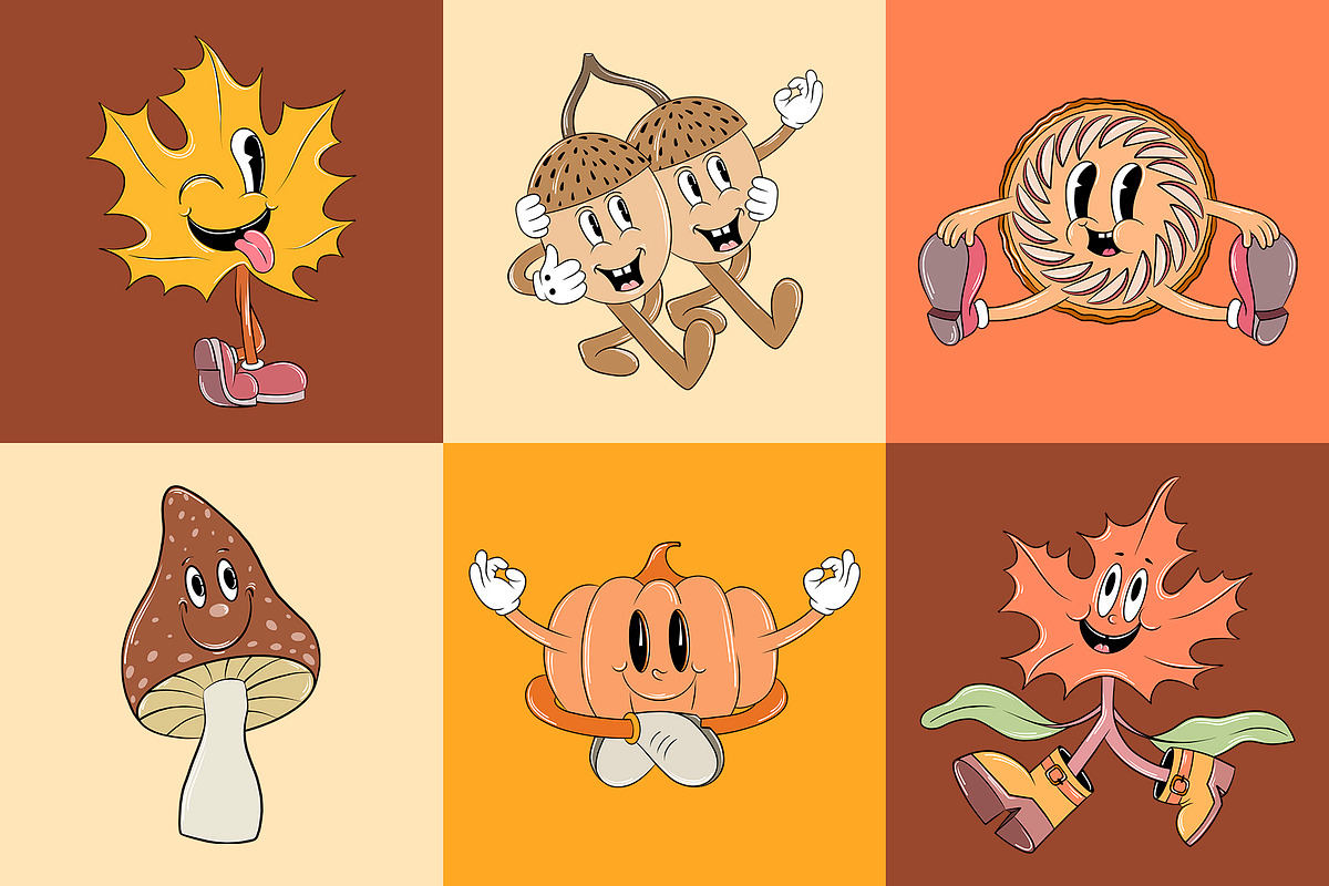 Fall Retro Clipart - Vector, a Decorative Illustration by Alina Sh (Photo 6 of 10)
