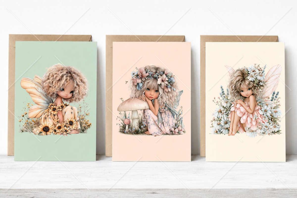 Cute Forest Fairy PNG Clipart Bundle, a Seasonal Illustration by Canvas Craft (Photo 4 of 10)