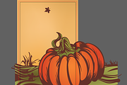 pumpkin on the field. Autumn leaves, a Templates & Theme by JeraRS (Thumbnail 2 of 2)