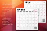 Monthly Planner 2019, a Stationery Template by AntartStock (Thumbnail 4 of 4)