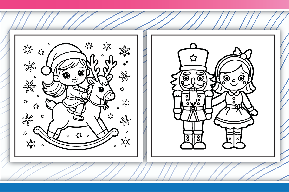 Christmas Girl Coloring Pages, an Illustration by LightExpress (Photo 3 of 4)