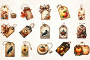 Vintage Wooden Autumn Tags Clipart, an Illustration by Rose Art (Thumbnail 4 of 5)