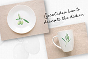 Watercolor Olive Branch Graphic Set, a Food Illustration by In the clouds (Thumbnail 3 of 7)